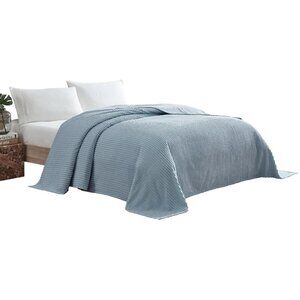 NWT Beatrice Home Fashions Channel Chenille Bedspread 37522. Aqua Blue Full